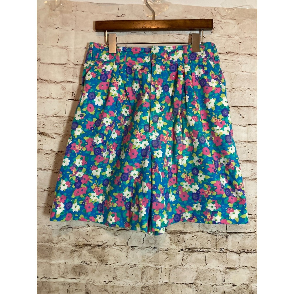 Vintage Hunt Club Shorts Womens 14 Retro Florals Bloomers Pockets Blue & Pink